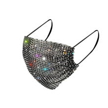 Feminino meninas à prova de vento moda diamantes strass padrão máscara lavável boca reutilizável-muffle rosto máscara boca mascarillas 2024 - compre barato