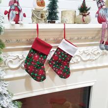 Christmas Tree Decor Socks Bauble Party Hanging Sock Ornament Christmas Decorations Snowflake Plaid New Year Bag Decoration 2024 - buy cheap