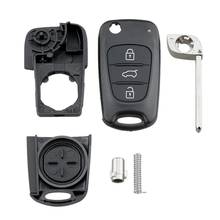 Новый чехол для ключа с дистанционным управлением для Hyundai I20 I30 IX35 I35 Accent Kia Picanto Sportage K5 3 кнопки раскладной складной чехол для ключа с дистанционным управлением 2024 - купить недорого