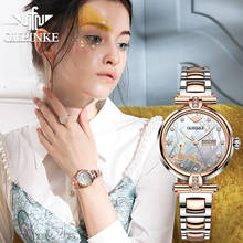 Oupinke relógios automáticos para as mulheres clássico 3d cervos de luxo mecânico cristal safira rosa ouro senhoras relógio montre femme 3180 2024 - compre barato