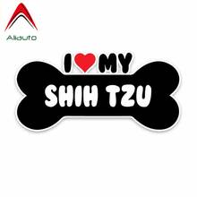 Aliauto Personality Creative Car Sticker I Heart My Shih Tzu Dog Bone PVC Waterproof Sunscreen Decals Accessories,15cm*7cm 2024 - buy cheap