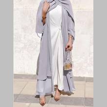 Однотонное открытое кимоно Абая, Дубай, Турция, кафтан, мусульманский кардиган, платья Абая для женщин, повседневный халат, Женский кафтан, мусульманская одежда 2024 - купить недорого