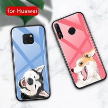 Case for Huawei mate 20x case Glass cute dog nova 5 case for Huawei mate 9 10 20 pro 20x lite RS Nova 3 3i 3e 4 4e 5i Y9 2019 2024 - buy cheap