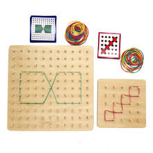 Wooden Rubber Tie Nail Geoboard with Cards Geometry Learning Education Kids Toy handmade magic toys for children 2024 - buy cheap