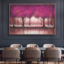 Artirx pintura a óleo sobre tela, paisagem abstrata moderna, árvores vermelhas, pintura à mão, imagens de arte de parede para decoração de casa, sala de estar 2024 - compre barato