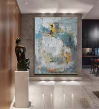 Grande pintura acrílica, pintura abstrata pintura em nuvem textura da arte pintura abstrata na lona pintura da parede para sala de estar 2024 - compre barato