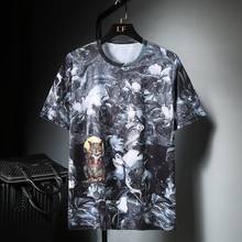 Camiseta de manga corta para hombre, Camiseta de punto con estampado de cuello redondo, informal, holgada, de talla grande, XL-9XL, 10XL, 2020 KG, nueva moda, verano 160 2024 - compra barato