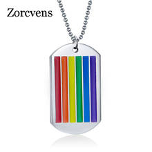 Modyle-colar de pingente de arco-íris para mulheres, masculino, gargantilha de aço inoxidável, joia do orgulho gay e lésbico 2024 - compre barato