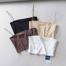 2021 Summer Women's Crop Top Sexy Elastic Cotton Camis sleeveless Short Tank Top Bar 2024 - buy cheap