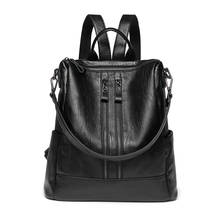 Fashion Women Black Backpack 2022 New Lightweight Leisure Travel Shoulder Bags Woman Large Capacity Soft Leather Hand Bag Female 2024 - buy cheap