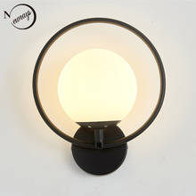 Lámpara LED de pared para sala de estar y dormitorio, luces de hierro simples de lujo, E27, bola redonda de cristal moderna 2024 - compra barato