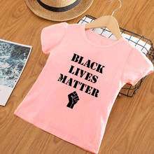 2020 Kids T Shirt Summer New Pink Boys T Shirts Novelty Girl Clothes Black Lives Matter Print Girls Shirts Casual Harajuku Sweet 2024 - buy cheap