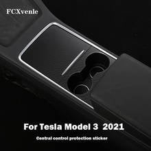 FCXvenle Защитная Центральная панель управления автомобиля для Tesla Model 3, модель Y 2021, аксессуары для модификации интерьера, автомобильные наклейки 2024 - купить недорого