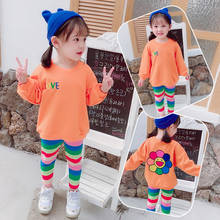 Baby Girl Clothes Toddler 2pcs Sets Children Sunflower Printed Sweatshirt Striped Pants Girls Suits Spring Autumn Kids Clothing 2024 - buy cheap