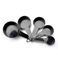 5PCS/10PCS Black Measuring Spoon Combination Plastic Cup Measuring Spoon Measuring Bowl Set Kitchen Baking Weighing Tool 2024 - buy cheap