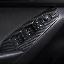 Panel de Control de elevación de cristal para coche, cubierta embellecedora de fibra de carbono ABS para Mazda 3 Axela 2017 2018, accesorios para puerta, ventana, estilo de coche 2024 - compra barato