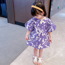 Vestido de verano para niñas pequeñas, ropa de algodón con estampado Floral, manga abombada, de princesa, de 1 a 7 años 2024 - compra barato