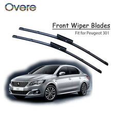 Overe 1Set Rubber Car Front Wiper Blade Kit For Peugeot 301 2012 2013 2014 2015 Rain Brushes Original replace Accessories 2024 - buy cheap