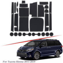 27pcs Car Styling For Toyota Sienna 2011-2019 Latex Gate slot pad Interior Door Groove Mat Non-slip dust Mat Interior Accessory 2024 - buy cheap