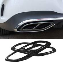 For Mercedes-Benz CLA Class C118 W118 2019~2021 stainless steel tail throat exhaust pipe muffler top cover decoration 2024 - buy cheap