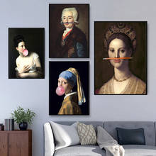 Quadros clássicos europeus de lona, caneta de pintura abstrata para parede de mulher, pintura de lábios e impressão de arte de parede, pôsteres, decoração de casa 2024 - compre barato