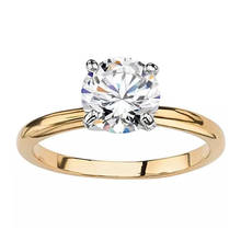 Classic 4 claws 14K Yellow Gold white gold Moissanite Ring VVS1 Round Cut Engagement Anniversary Ring 2024 - buy cheap