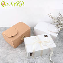 10pcs Kraft Paper Cake Box Wedding Party Gift Box Chocolate Candy Nuts Box Baby Shower Home Party Birthday Gift Packaging Box 2024 - buy cheap