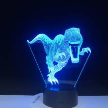 Ilusión óptica Visual de dinosaurio para niños, iluminación de mesa con 7 colores cambiantes, accesorios de luz LED 3D, iluminación nocturna, envío directo 2024 - compra barato