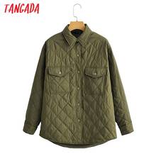 Tangada Для женщин Amy Green оверсайз, тонкая парка 2020 с длинными рукавами и с пуговицами на карманах, женское теплое пальто YI22 2024 - купить недорого