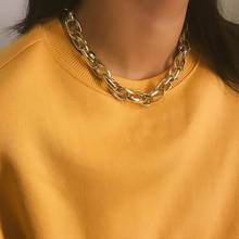 Модное золотое ожерелье-чокер в стиле панк с круглым кольцом, толстая цепь, ожерелье-воротник, эффектное ожерелье до ключиц для женщин и мужчин, ювелирные изделия для вечеринок 2024 - купить недорого
