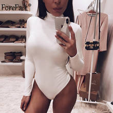 Forefair Long Sleeve Turtleneck Women Bodycon Bodysuit  2021 Autumn Winter Overalls Female Casual Body Top Jumpsuit Outfits 2024 - buy cheap