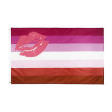 Bandeira do orgulho lgbtq lésbico para decoração, 90x150cm, lgbtq +, arco-íris gay, batom, beijos, lábios 2024 - compre barato