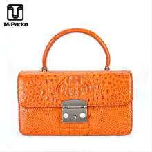 Mcparko bolsa de mão de crocodilo feminina, bolsa de mão luxuosa com alça superior de mão em couro legítimo bolsa de mão feminina de marca de luxo para presente 2024 - compre barato