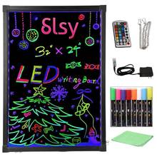 30x40cm Erasable To Write on Flashing Luminated Fluorescent Sign Board Set Cafe Coffee Menu Styling Neon LED Decoration Board 2024 - buy cheap