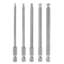 Drop Ship 5 Pcs 1/4" Hex Shank 100mm Magnetic Ball End Hexagon Screwdriver Bits Drill Set 2024 - buy cheap