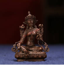 Verde de cobre puro tara, estátua de buda de bodhisattva, budismo tântrico tibetano, decoração doméstica, requintado b-nível artesanato 2024 - compre barato