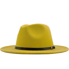 Chapéu tipo fedora, chapéu de lã para homens e mulheres, de couro, com aba larga, elegante, para outono, uso como jazz, igreja, panamá 2024 - compre barato