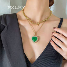 FXLRY-collares de circonia cúbica para mujer, Gargantilla con colgante Vintage de corazón, joyería de moda 2024 - compra barato