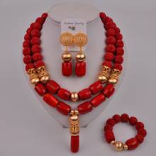 Red Coral Necklace African Beads Jewelry Set Nigerian Wedding Coral Set Bridal Jewelry Sets for Women 2-04-C3 2024 - buy cheap