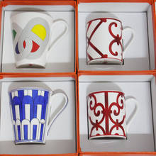 Taza de café de porcelana de hueso fino de gran calidad, Taza de cerámica creativa de estilo europeo para té de la tarde, taza para agua, hermosa caja de regalo 2024 - compra barato