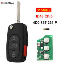 3+1/4 Button Flip Remote Key 4D0 837 231 P 315MHZ ID48 Chip 4D0837231P for Audi A4 A6 A8 TT Quattro RS6 S4 S6 S8 HU66 Blade 2024 - buy cheap