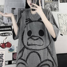 Lindo oso T camisa mujeres Harajuku Hip Hop camiseta Casual mujer media manga mujeres ropa Japón suelto, alto, para la calle Tops camisa chicas 2024 - compra barato