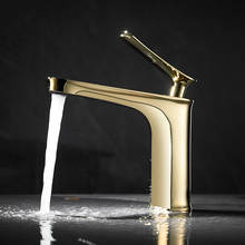 Gold Bathroom Basin Solid Brass Sink Mixer Faucets Hot & Cold Single Handle Deck Mounted Lavatory Crane Water Taps Black/Chrome 2024 - buy cheap