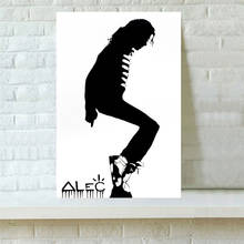 Alec monopolys preto e branco mj lua caminhada, pintura da lona arte moderna parede decorativa fotos decoração casa 2024 - compre barato