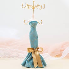 Elegant Lady Model Earring Display Rack Mannequin Princess Dress Necklace Jewelry Stand Holder for Women Girls, Blue 2024 - buy cheap