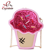 Ice Cream Shape Novelty Crossbody Bag for Women Purses and Handbags Girl's Cartoon Shoulder Bag with Chain Strap Cute Clutch 2024 - buy cheap