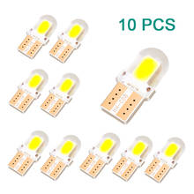 10pcs 4 Chips COB Light LED W5W T10 194 168 W5W 4SMD For Parking Bulb Wedge Clearance Lamp CANBUS Silica gel Car License Light 2024 - buy cheap