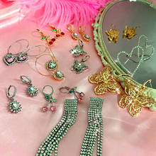 Flatfoosie Butterfly Tassel Drop Earrings For Women Fashion Sweet Crystal Cherry Heart Dangle Earrings 2020 Statement Jewelry 2024 - buy cheap