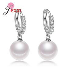 AAA Zircon 925 Sterling Silver Pearl Drop Earrings For Women Girls White Earrings Brinco New Statement Jewelry 2024 - buy cheap