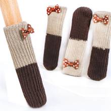 4Pcs Bow-Knot Table Foot Socks Chair Leg Covers Floor Protectors Non-Slip Knitting Socks For Furniture Home Decor 2024 - buy cheap